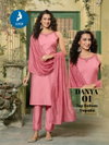 Danya By Kaya Mul Roman Silk Online Kurti With Bottom Dupatta Wholesale